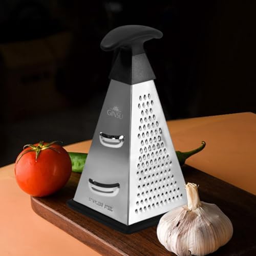 GINSU 4-Sided Stainless Steel Box Grater, 9-Inch Multi-Function