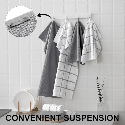 12 Pack Kitchen Towels and Dishcloths Set, 100% Cotton Soft and