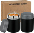 wiwens 12oz 2 Pack Insulated Food Jar Set for Kids Soup Thermo Hot