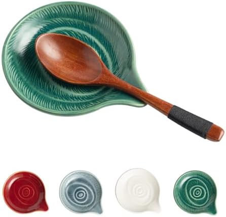 Ceramic Spoon Rest for Stove Top, Utensil Holder, 5 Inches