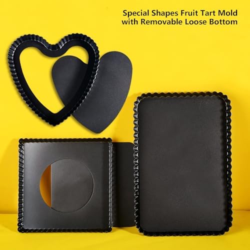 Special Shapes Fruit Tart Pan with Removable Loose Bottom Non-stick