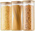 D2scrma 71oz/2.2Qt Square Glass Storage Containers with Lids 3-Pack