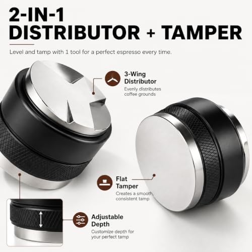 53mm Espresso Tool Kit, Distributor Tamper, WDT Tool, Magnetic Funnel