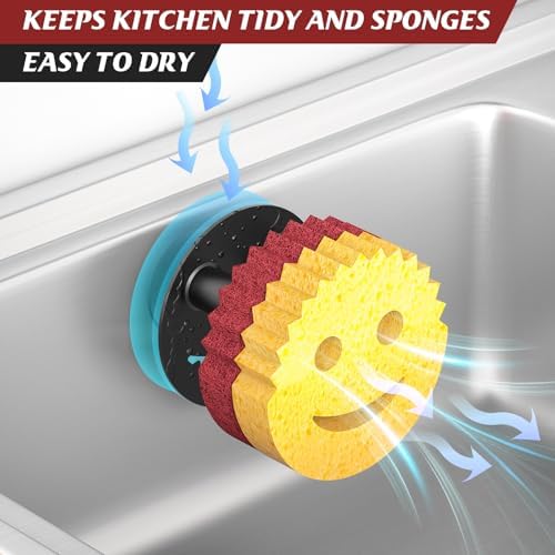 Kontoyo Sponge Holder for Kitchen Sink, Black