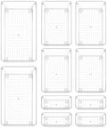 10 Pack Large Clear Drawer Organizer Trays, 3 Sizes, Non-Slip