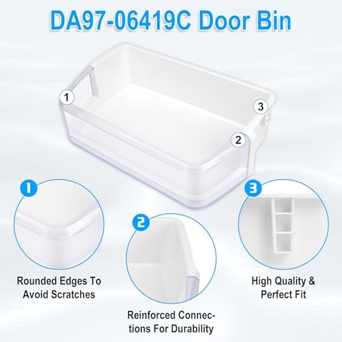 DA97-06419C Refrigerator Door Shelf Basket Bin Right Compatible with