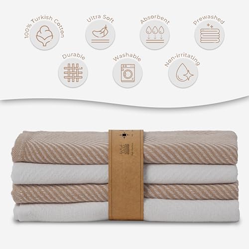 Ossano Kitchen Towels Set - 4 Pack, (20" x 30") - Boho & Decorative