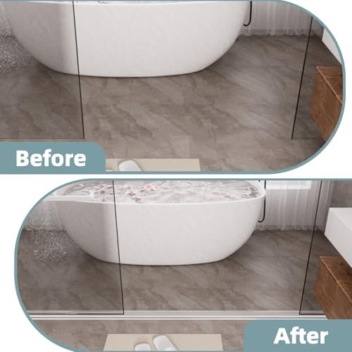 39" Transparent Shower Threshold Water Dam Barrier,Dry & Wet