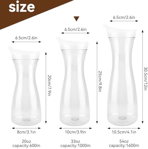 32OZ Plastic Water Carafe Pitcher, Shatterproof Clear Airtight Drink