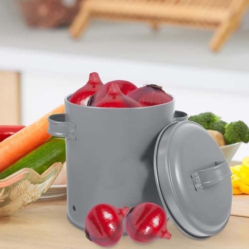 3pcs Iron Potato Storage Buckets with Vent Design and Handle