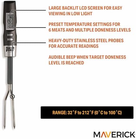 Maverick BarBFork Digital Meat Thermometer Fork