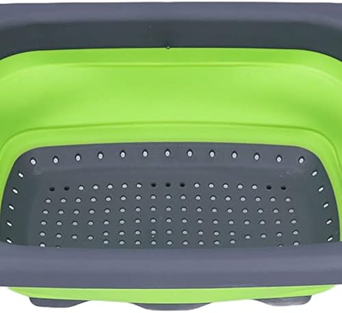 LiebeWH Over Sink Oval Colander, Plastic Silicone Fruit Wash Basket