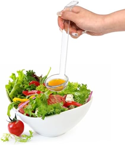Coloch 20 Pack 1oz Plastic Small Ladle, 7 Inch Clear Mini Ladle Long