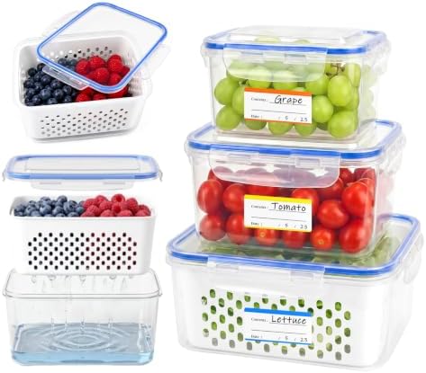 3-Pack Fruit Storage Containers with Removable Colanders