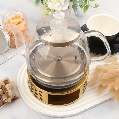 4 PCS 6 inch Round Teapot Warmer, Stainless Steel Teapot Warmer with
