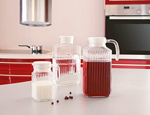 Luminarc Quadro 2-Liter Glass Pitcher with Lid, 67.5 Ounce