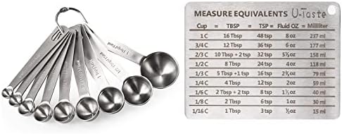 U-Taste 18/8 Stainless Steel Measuring Spoons Set of 9 and