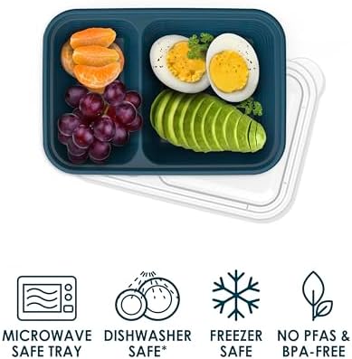 Bentgo Prep 2-Compartment Snack Containers, 20 Piece, PFAS & BPA-Free