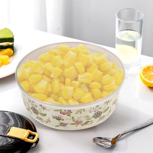 BESTonZON 5PCS Enamel Bowls, Enamel on Steel Mixing Bowls with Lids