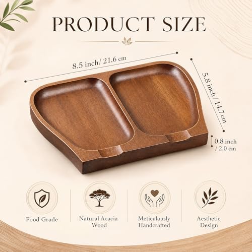 Domensi Large Acacia Wood Spoon Rest for Stove Top Utensils