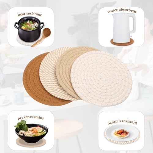 Billbotk 7" Trivets for Hot Dishes, Hot pots and Pans, 4 Heat
