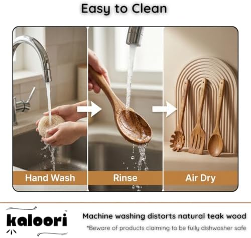 10-Piece Teak Wooden Cooking Utensil Set