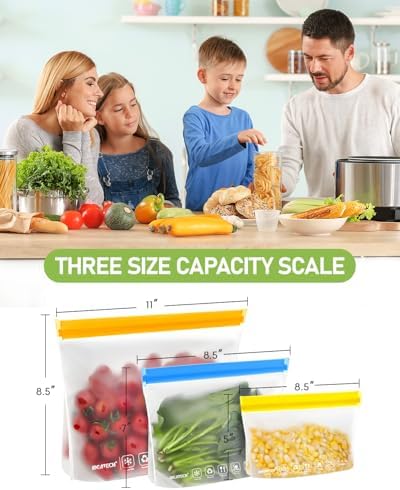 IDEATECH 20Pack Reusable Bags Dishwasher Safe, Leakproof Reusable