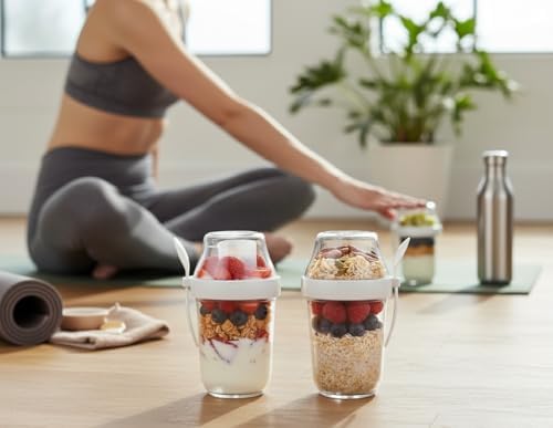 Felli On the Go Yogurt Parfait Snack Cup 12 oz with Spoon & Lid, 100%