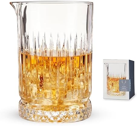 Viski Pedestal Crystal Cocktail Mixing Glass Perfect for Manhattan