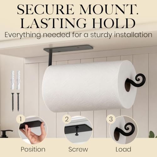 RTZEN Black Countertop Paper Towel Holder