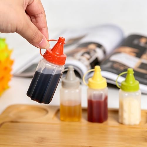8 Pcs Mini Ketchup Squeeze Bottles 1 OZ Condiment Bottle Mini Sauce
