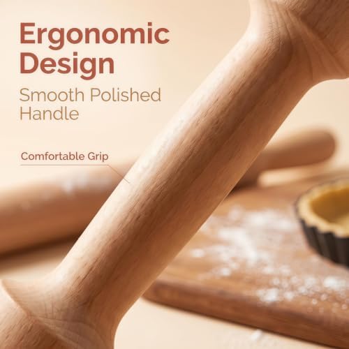 Wooden Tart Tamper Set, Double Side Pie Pastry Dough Tamper
