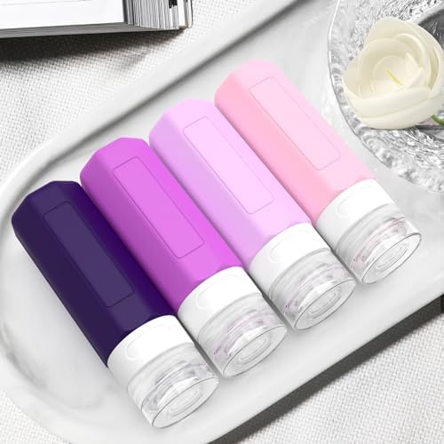 Redfly Travel Bottles for Toiletries 3oz, Silicone Travel Size