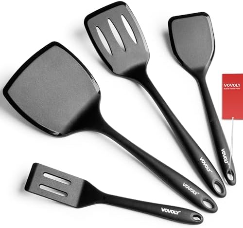 4-Piece Silicone Spatula Set, Black