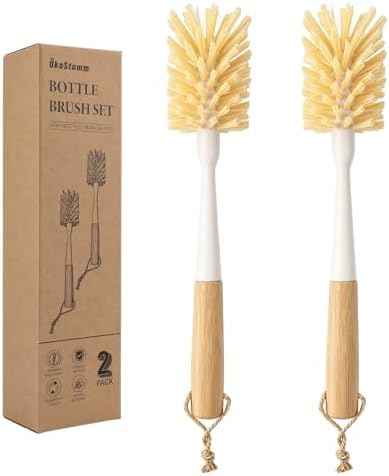 2-Pack 11.4 Inch Bamboo Bottle Brushes