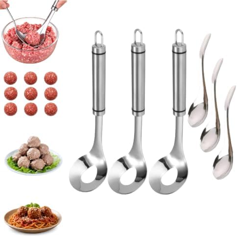 3 Set Stainless Steel Meatball Maker Spoon - 2-in-1 Set, 304