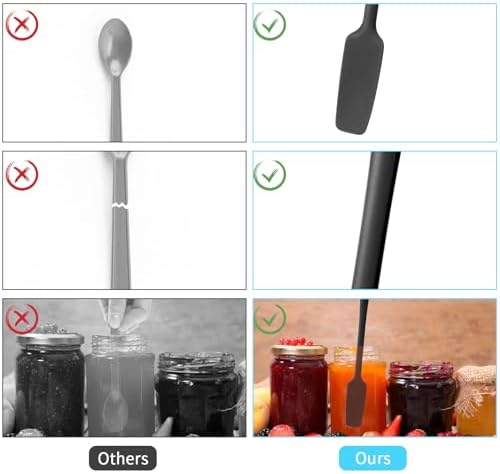 3 Pcs Small Spatulas Set Silicone Jar Spatulas with Long Handle Heat