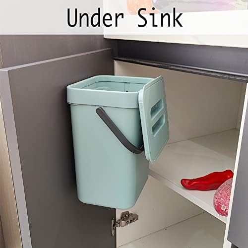 LALASTAR 3L+5L Small Trash Can with Lid, Blue