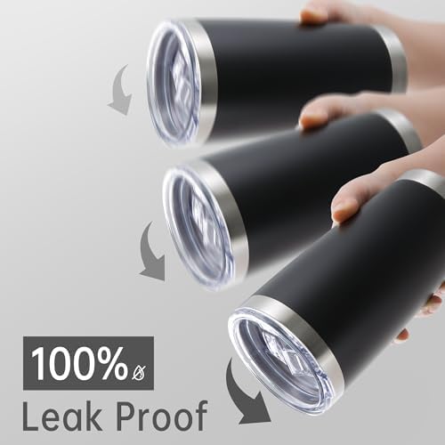 20 oz Tumblers Bulk Stainless Steel Tumbler with Lid, 6 Pack