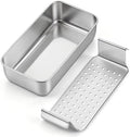 Leonyo 9x5 In Meatloaf Pan with Drain Tray, Bread Loaf Pan for Oven