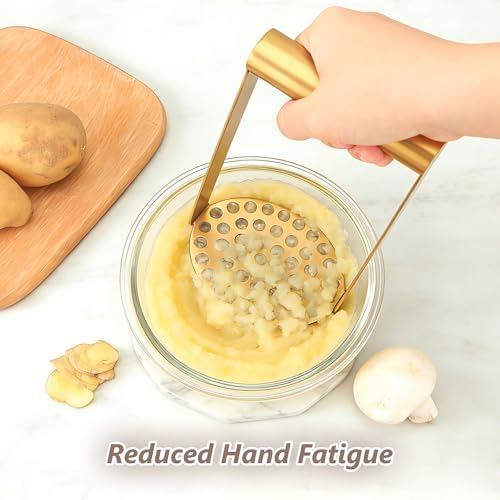 SmileCat Stainless Steel Potato Masher,Dishwasher Safe Food Masher for