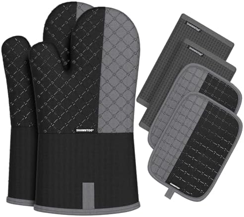 Oven Mitts and Pot Holders Sets 6pcs, Kitchen Oven Glove,High Heat