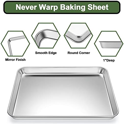 Baking Sheet Tray Cooling Rack with Silicone Mat Set, Stainless Steel
