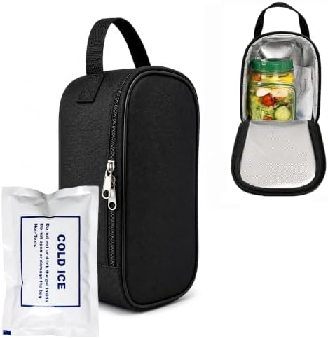 insulated Salad Jar Bag with Ice Pack for 32 oz Mason Jars