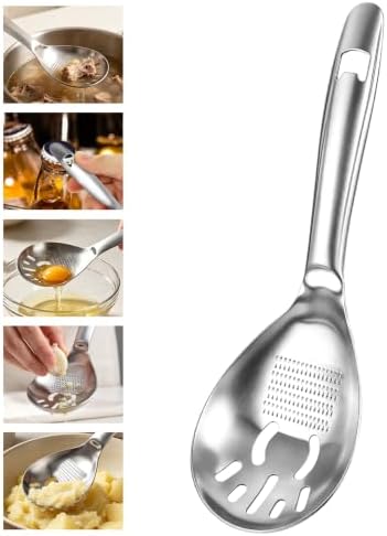 Cooking Slotted Spoon with Egg Separator, Grater, Bottle Opener