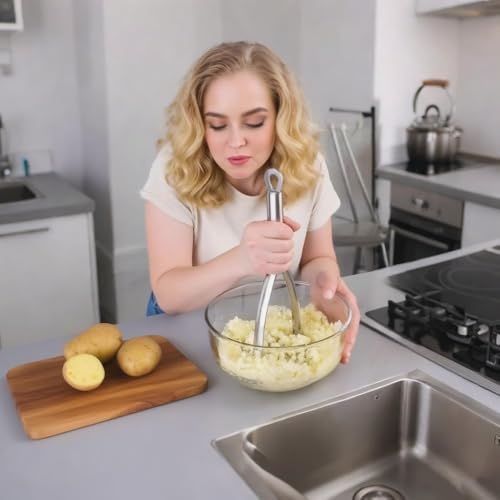 FLYINGSEA Potato Masher, Professional 18-8 Stainless Steel Potato