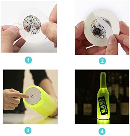 12Pcs LED Coaster, LED Sticker Lights, LED Bottle Lights Cup Holder