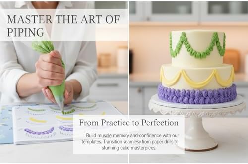 Cake Practice Decorating Board Set with Storage Bag, 23 Sheets Icing