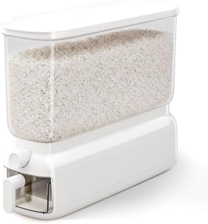 JOYZAN Slim Rice Dispenser 11Lbs Clear Airtight Rice Storage