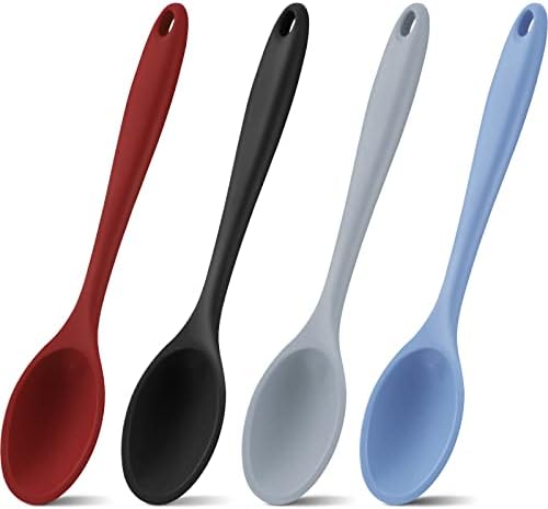 Shappy 4 Pcs Silicone Cooking Spoons 10.6" Large, Spoon, Fashionable